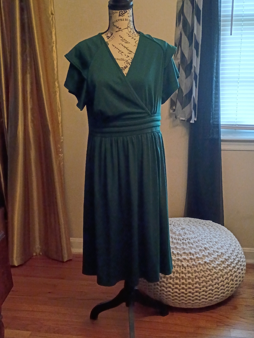 Classic Emerald Green Midi Dress